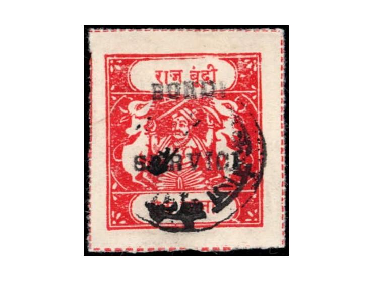 1915-41  1a bright scarlet overprinted BUNDI SERVICE in small English letters, a superb used example. Used examples of the Bu