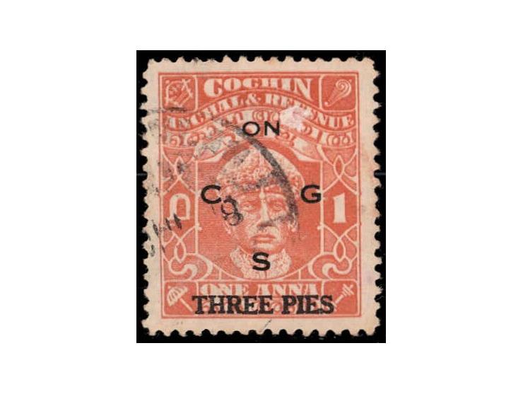 1938-44  1a brown-orange surcharged 3p overprinted ON C G S

