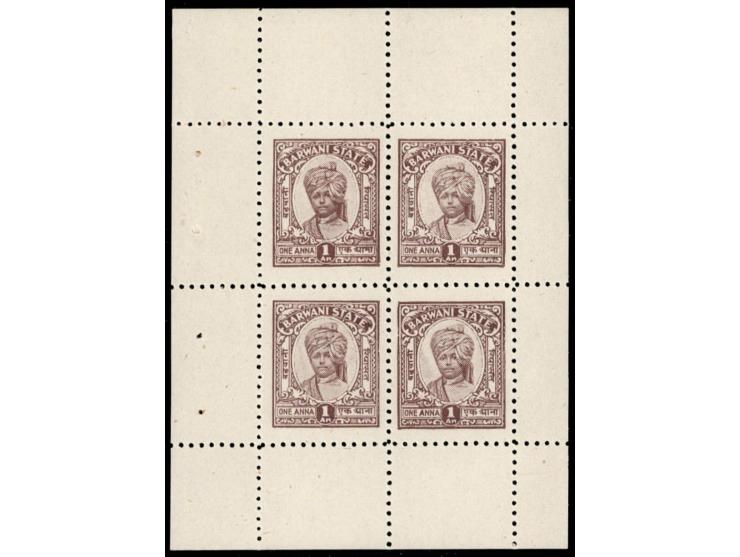 1947  1a chocolate from the wide Setting complete booklet pane of four perf. 11
