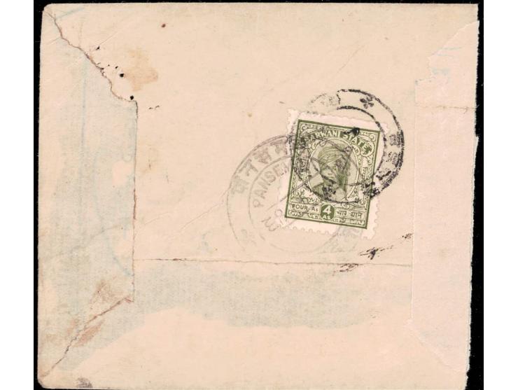1945-47  4a olive-green used on local registered cover from Pansemal to Barwani
