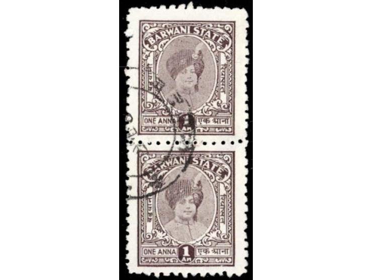 1938  1 anna brown vertical used pair.
