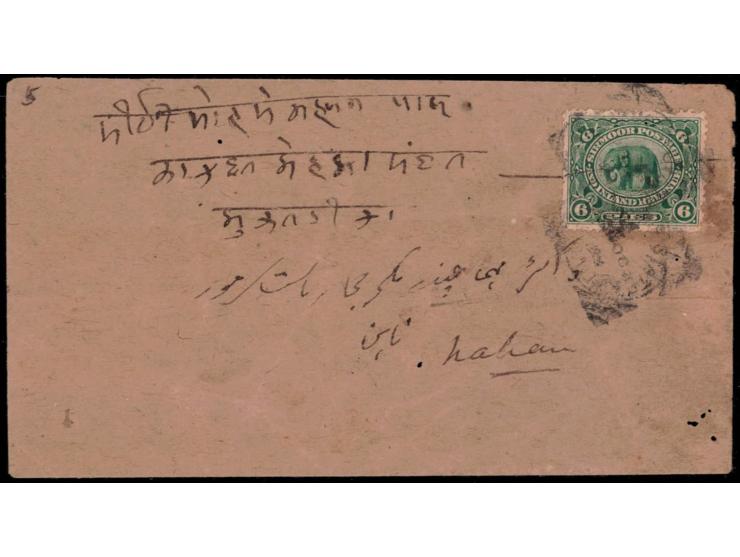 1901 local cover to Nahan franked with 1894-99  6p green tied by squared circle cancel with Nahan delivery cds on reverse. Th