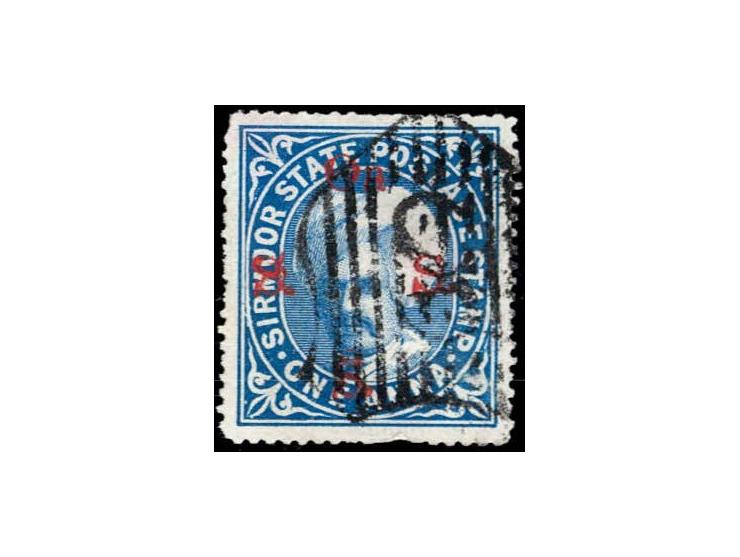 1890  1a bright blue overprinted On S S S with SG Type 11 in red
