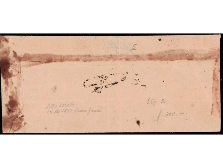 1877  1a pale yellowish brown on local cover tied by Alwar square cancel
