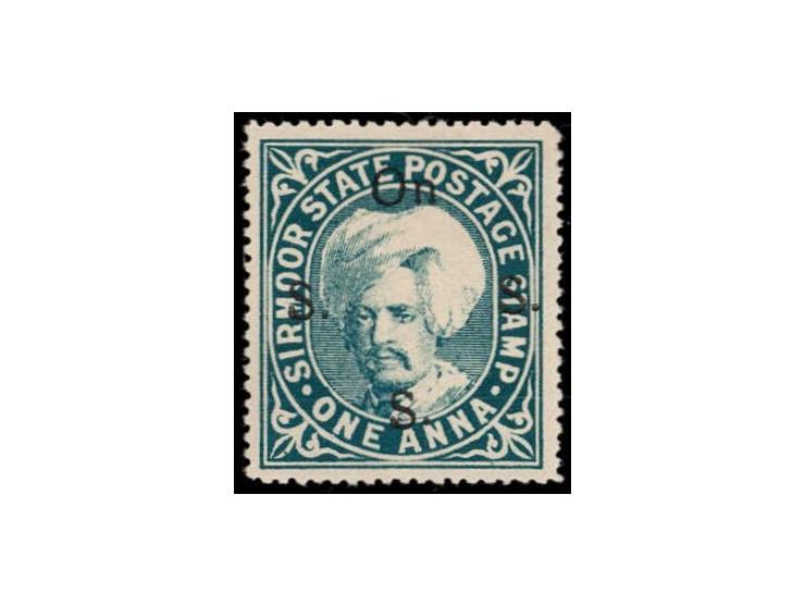 1891  1a steel-blue overprinted On S S S with SG type 12 in black. This stamp is only recorded in the bright blue shade in SG