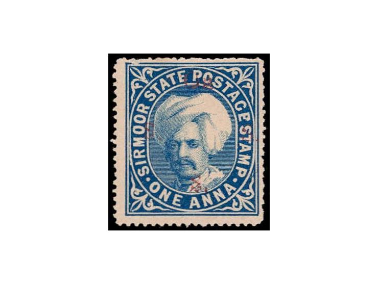 1891  1a bright blue overprinted On S S S with SG Type 12 in red
