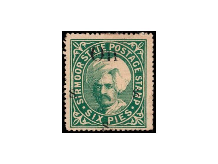 1899  6p deep green overprinted On S S S with SG Type 16. Unpriced in mint condition. 2025 ISES certificate. 
