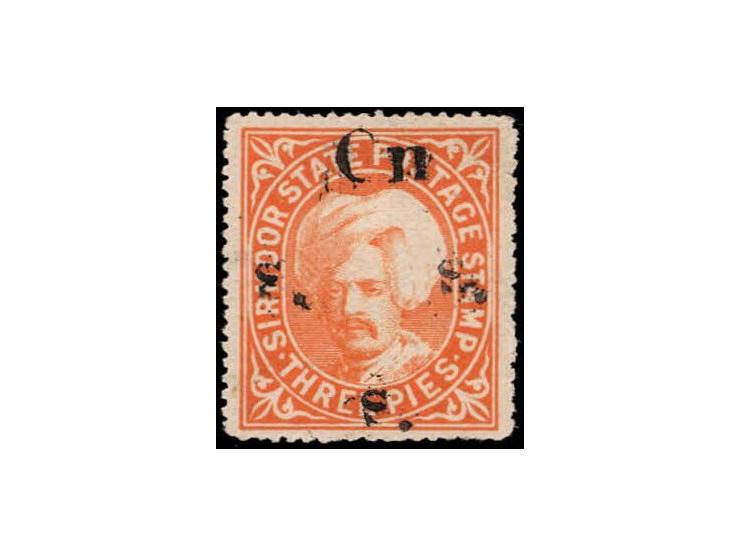 1897  3p orange handstamped On S S S with letters similar to SG Type 14
