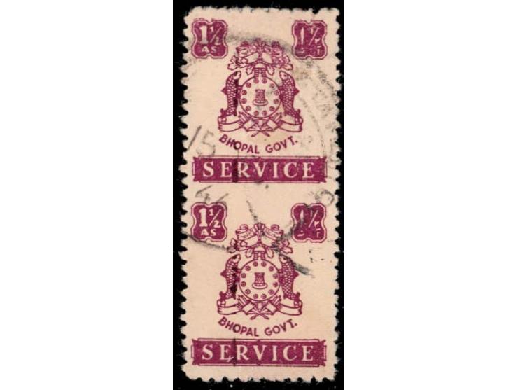 1945  1½a claret with error, imperf between vertical pair. 2025 ISES certificate
