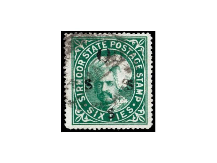 1901  6p yellowish green handstamped On S S S with SG Type 24. 2025 ISES certificate
