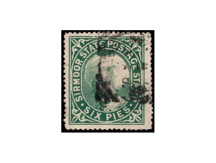 1890  6p green handstamped On S S with letters similar to SG type 11 with error, left "S" omitted.

