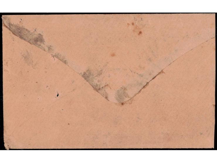 12886  1a green on wove paper tied by oval cancel on local cover
