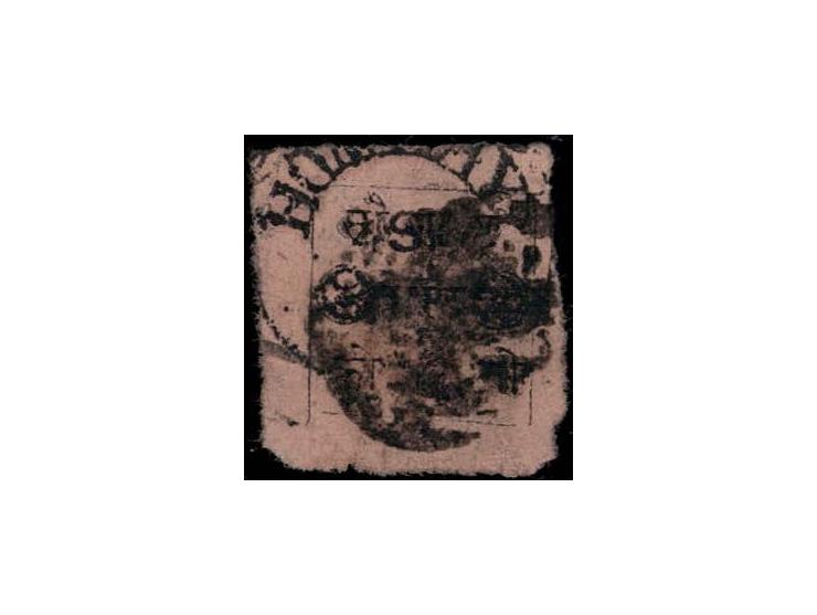 1869  1a black on pink with accent over 2nd letters with error, first two characters in last word of bottom line omitted. 202