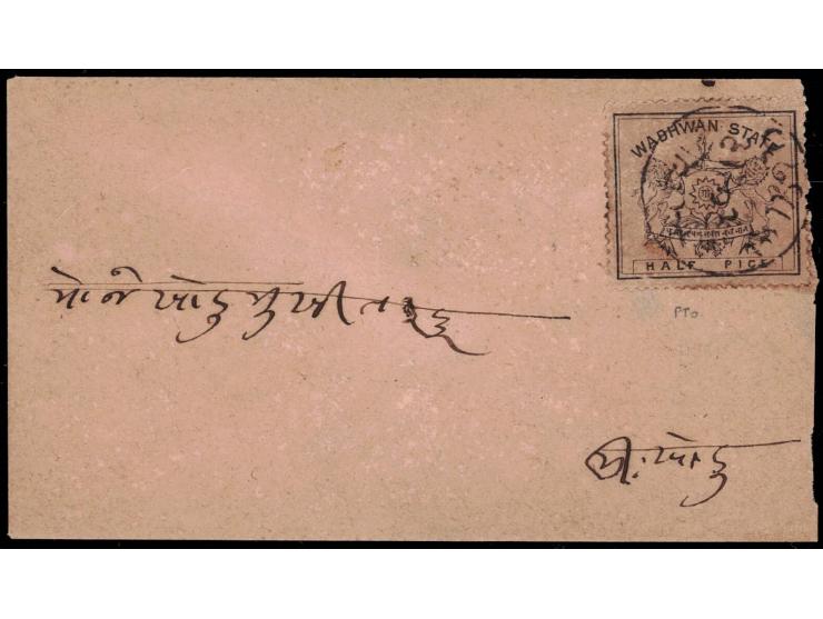 1888-94  ½p black on medium toned wove paper perf. 12 used on local cover tied by native 28mm cds with 45mm 11 MAY 93 cds in 