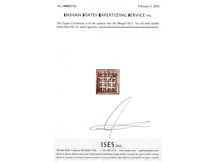 1872  ½a red with double frame lines used with a superb strike of a fancy cancel. Ex. Dan Walker collection. 2025 ISES certif