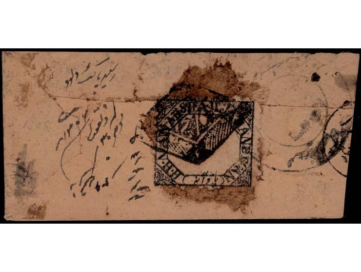 1889-90  ¼a black perforated on local cover. Ex. Dan Walker collection. 2025 ISES certificate.
To buy this item please send u