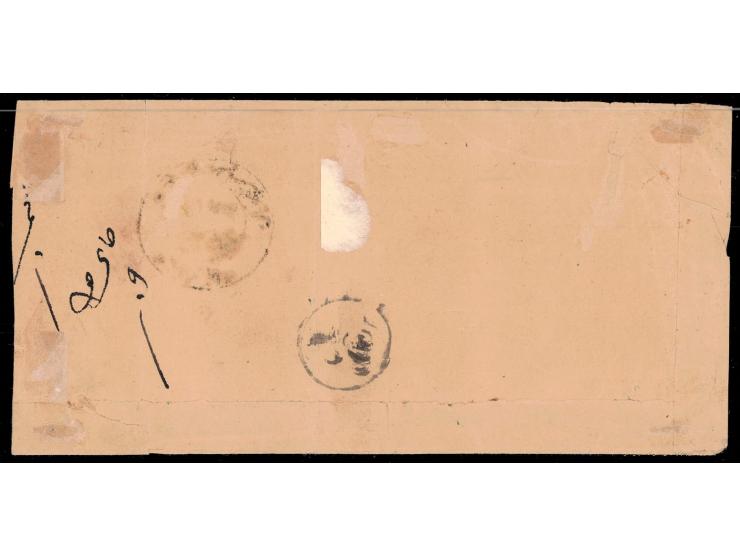 1883  1a black revenue stamp with error '00' of date omitted at lower left tied by native cds to local cover. Per Stanley Gib