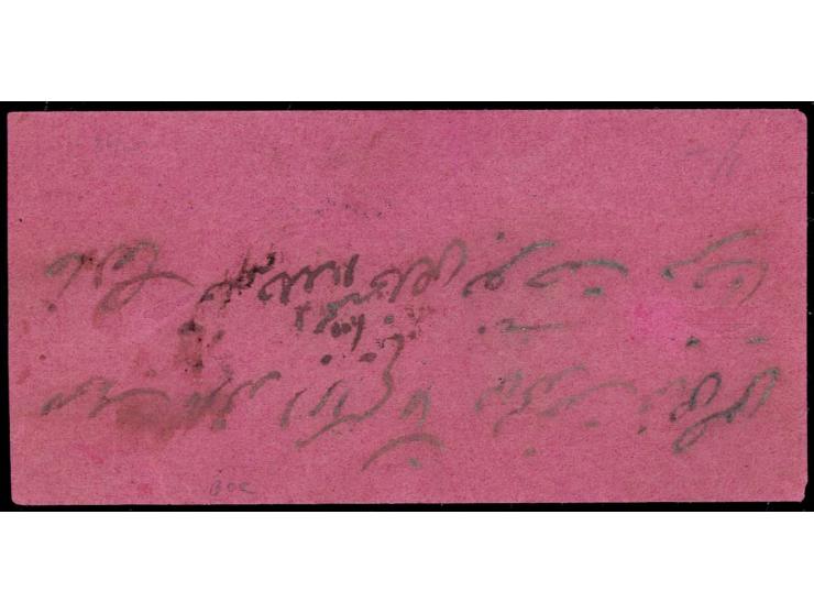 1889-90  ½a black imperf, used on local cover. Ex. Dan Walker collection.
