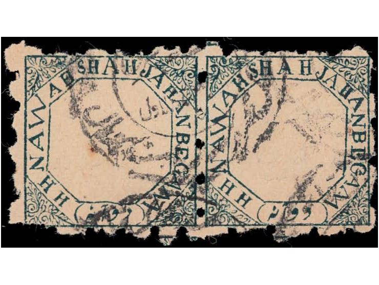 1889-90  2a blue perforated, horizontal used pair. Ex. Dan Walker collection.
To buy this item please send us an email or use