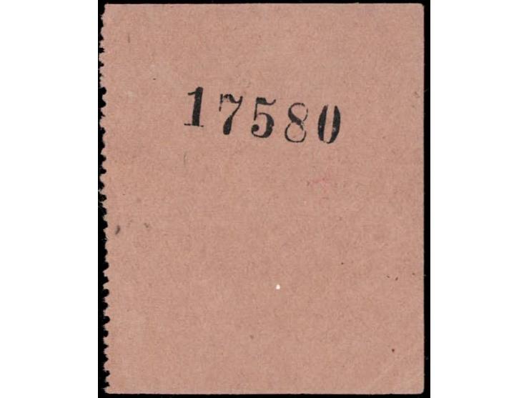1a red &amp; black overprinted 'CASH COUPON / BUNDI STATE' with serial number 17580 on reverse. Unused without gum as issued.