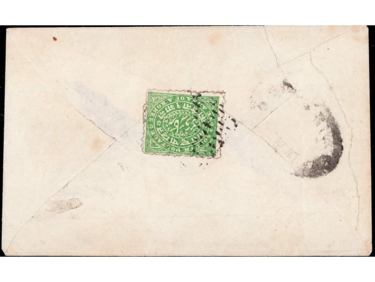 1886  1a green perforate on local cover.
To buy this item please send us an email or use the contact form
