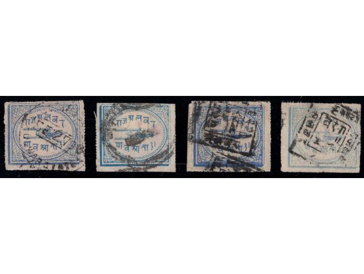 1877  ¼a in all four listed shades
