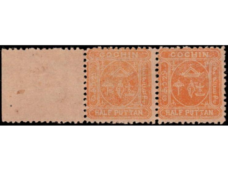 1894  ½put  buff with watermark, marginal pair. Unused without gum as issued

