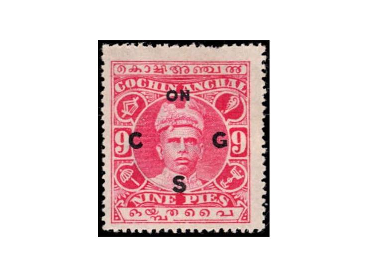 1913  9p with watermark sideways overprinted ON C G S
