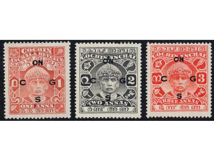 1937-38 1a, 2a &amp; 3a complete set of 3 overprinted ON C G S
