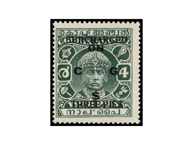 1942-43  3p on 4p overprinted ON C G S
