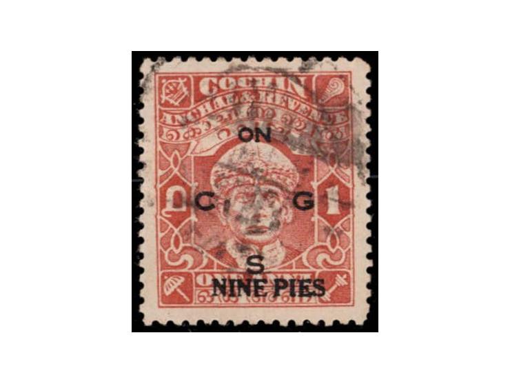 1938-44  1a brown-orange surcharged 9p overprinted ON C G S
