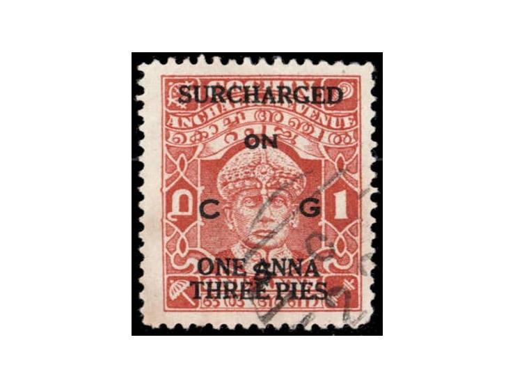 1938-44  1a brown-orange surcharged 1a3p overprinted ON C G S
