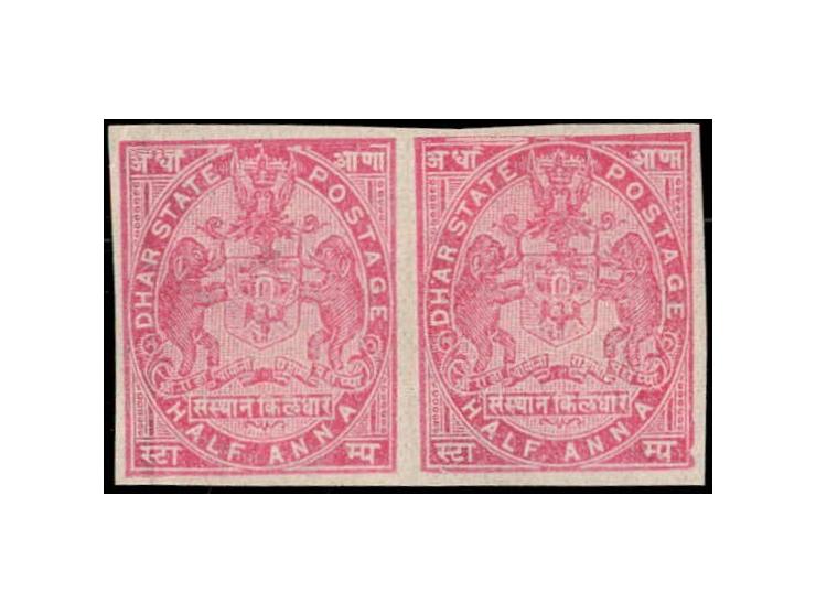 1898-1900  ½a rose with error, imperf pair.
