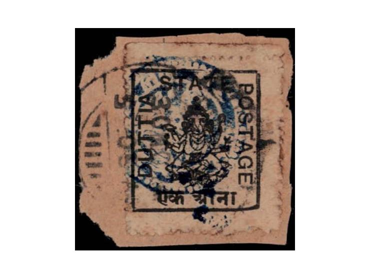 1911  1a black perf. 13½ used on piece tied by Duttia hooded cds. An elusive stamp. 2023 ISES certificate
