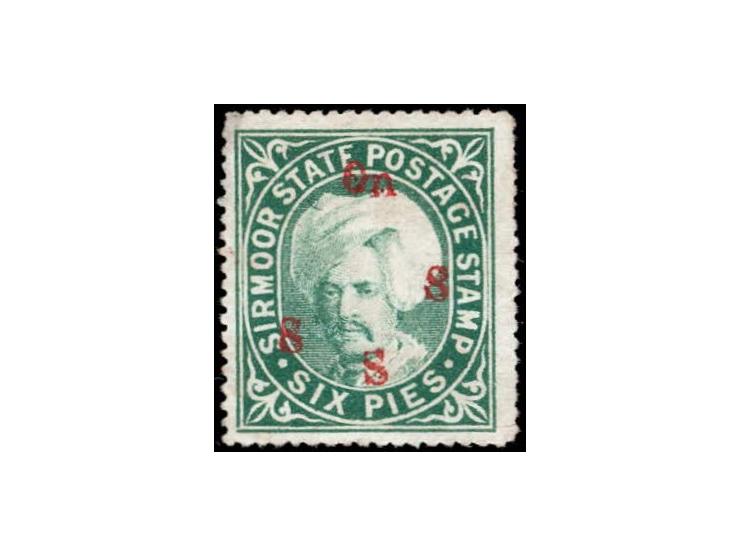 1894  6p green handstamped On S S S in red with SG Type 19
