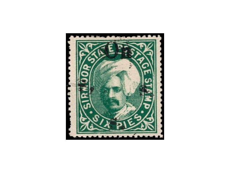 1897  6p deep green handstamped On S S S with SG type 14
