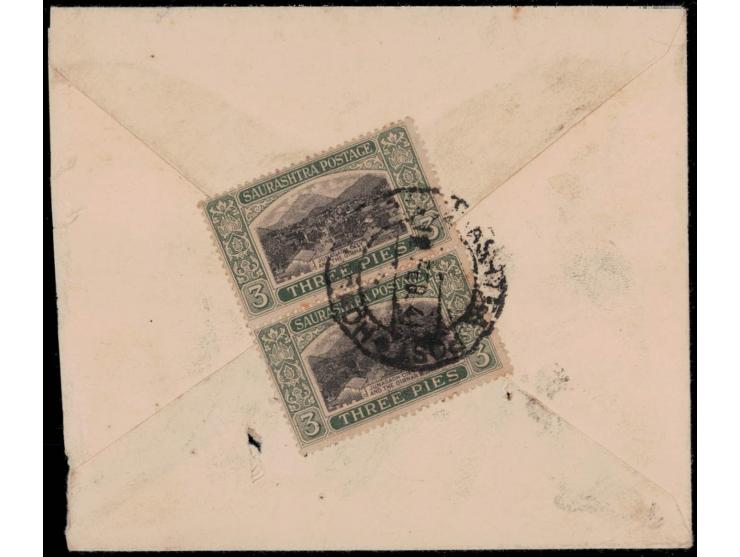 Group of 7 covers comprising of 2 Charkhari covers, 1 Jammu &amp; Kashmir, 1 Soruth, 1 Indore, I Cochin &amp; 1 Jaipur
