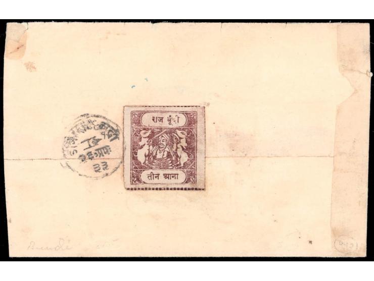 1930-37  3a chocolate with inscriptions SG Type E used on local cover tied by 26 August 33 cds. Note that this stamp is used 