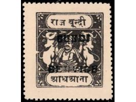 1939-41  ½a black with inscriptions SG Type H perf. 11 overprinted BUNDI SERVICE in small English letters.
