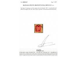 1895  ¼a pink perforated used on piece with error, without monogram. 2025 ISES certificate
