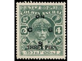 1942-43  3p on 4p green perf. 13 x 13½ overprinted ON C G S. Unused without gum as issued
