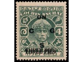 1942-43  THREE PIES on 4p perf. 13 x 13½ overprinted ON C G S with error, surcharge double. Unused without gum as issued
