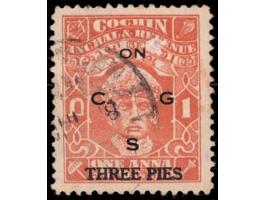 1938-44  1a brown-orange surcharged 3p overprinted ON C G S
