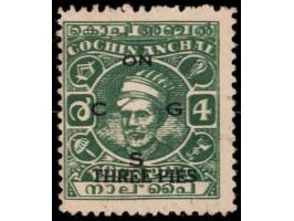 1944  3p on 4p overprinted ON C G S with error, stamp printed double (blanket offset)
