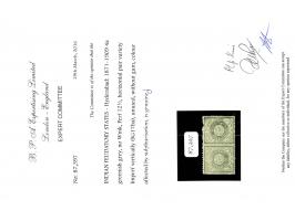 1871-1909  4a greenish grey perf. 12½ with error, horizontal pair imperf vertically. 2016 BPA certificate
