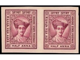1927  ½a claret imperforate Plate Proof pair. Unused without gum as issued.
