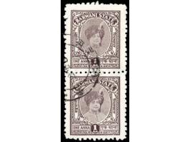 1938  1 anna brown vertical used pair.
