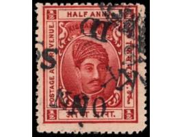 1917-18  ½a chestnut overprinted ON K D S in black with error, overprint double
