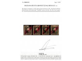 1873  Die Proof of all four denominations with manuscript "Cancelled" across in red ink  with register number "2544", "2545",