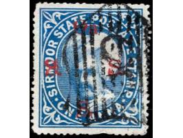 1890  1a bright blue overprinted On S S S with SG Type 11 in red
